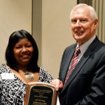2013 Shirley Hendrick Award Recipient Leslie A. Laing with Penn State Vice President Rodney Erickson