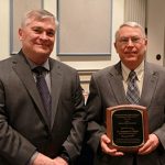 2015 Shirley Hendrick Award Recipient Dr. Hampton ’Nels’ Shirer with Penn State President Rodney Erickson