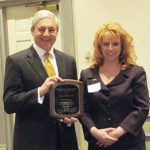 2011 Shirley Hendrick Award recipient JeanMarie Jacob and Penn State President Graham Spanier